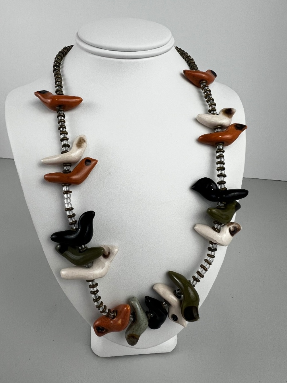 Vintage 16.5" Fetish Bird Necklace.